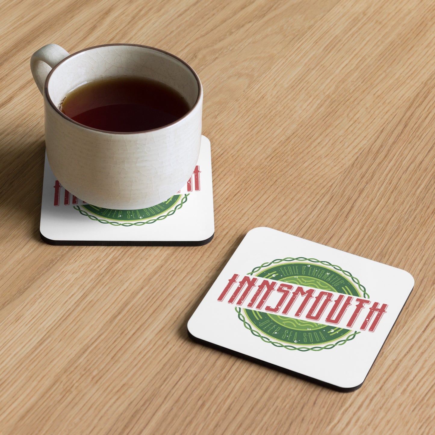 Innsmouth Lovecraft Soda Softdrink Untersetzer mit Korkrückseite