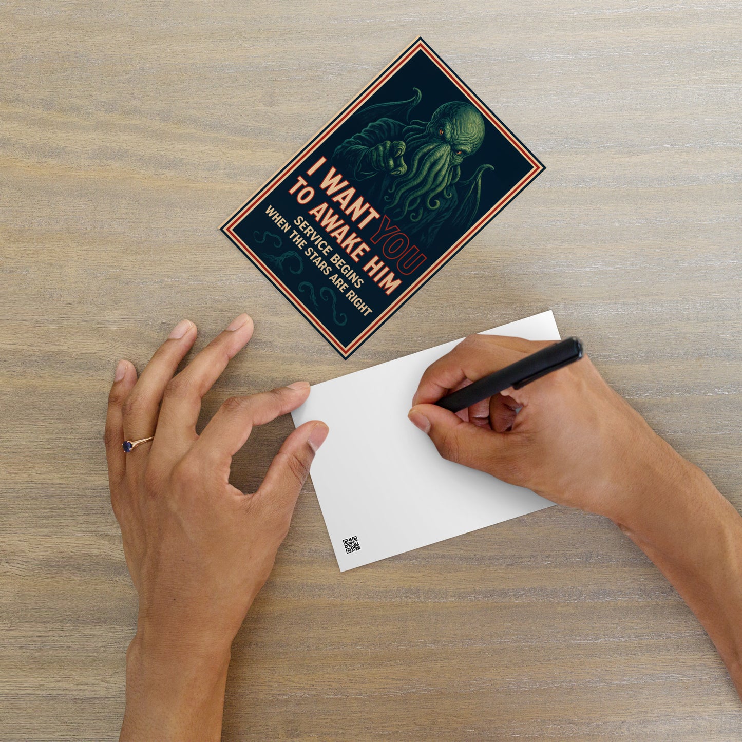 Ich möchte, dass du ihn erweckst (Cthulhu-Kult-Rekrutierung) Standardpostkarte