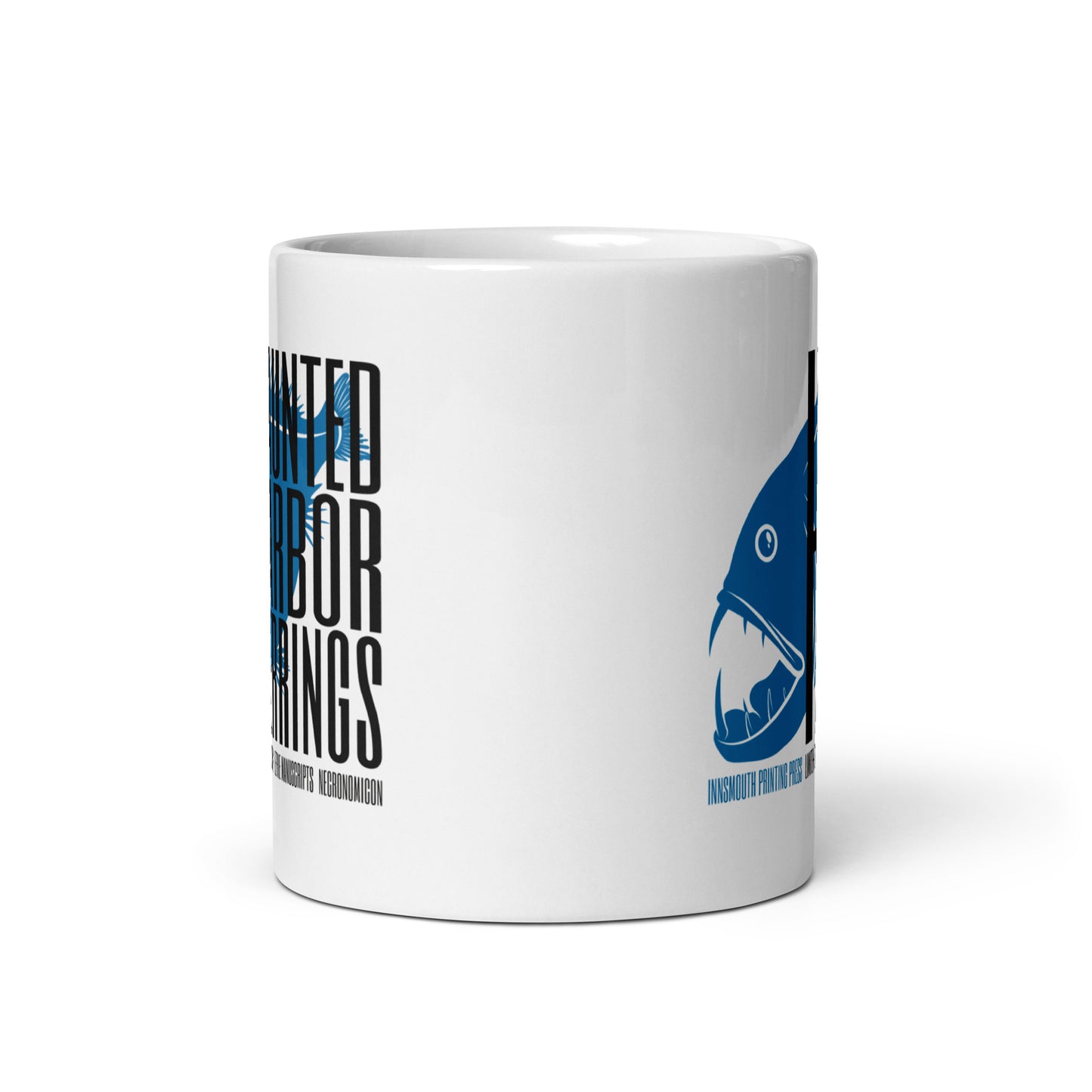 Haunted Harbor Herrings Printing Press Weiß glänzende Tasse