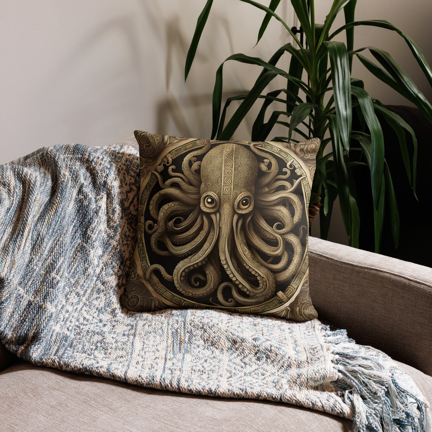 Funda de almohada Cthulhu Códice Mesoamericano