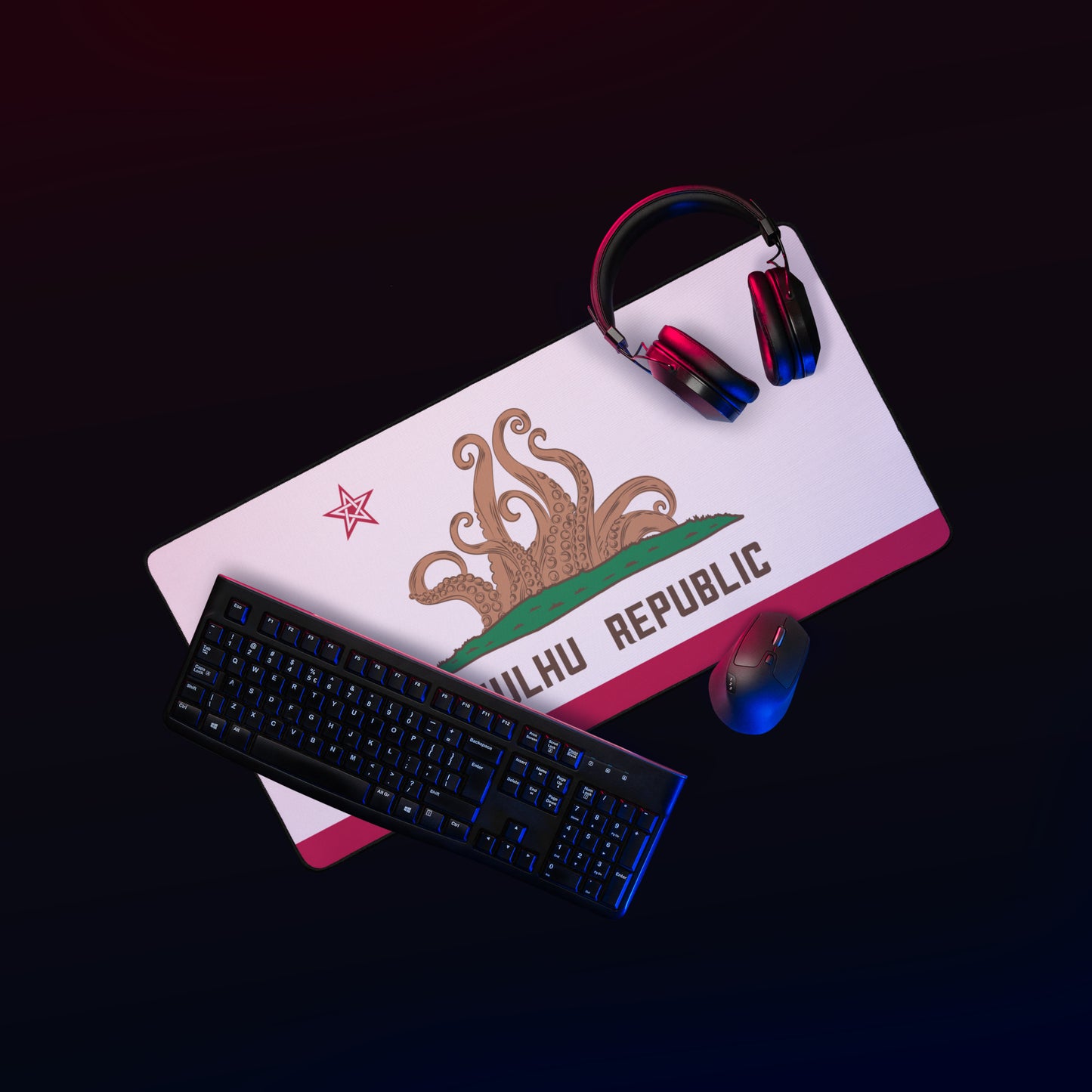 Tapete de escritorio Lovecraft con la bandera de California de la República de Cthulhu