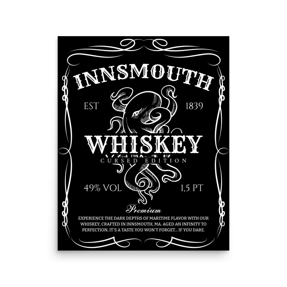 Etiqueta de whisky de Innsmouth Lovecraft Póster