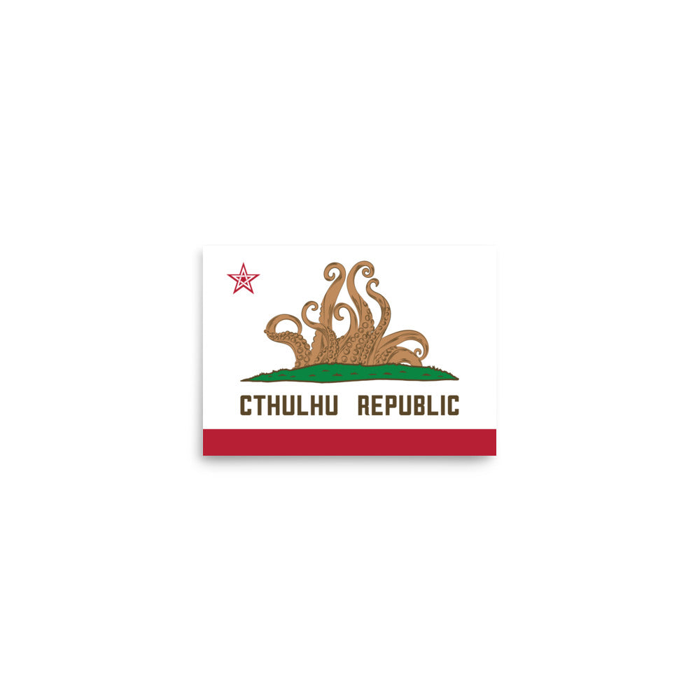 Cthulhu Republic California Flag Lovecraft Poster