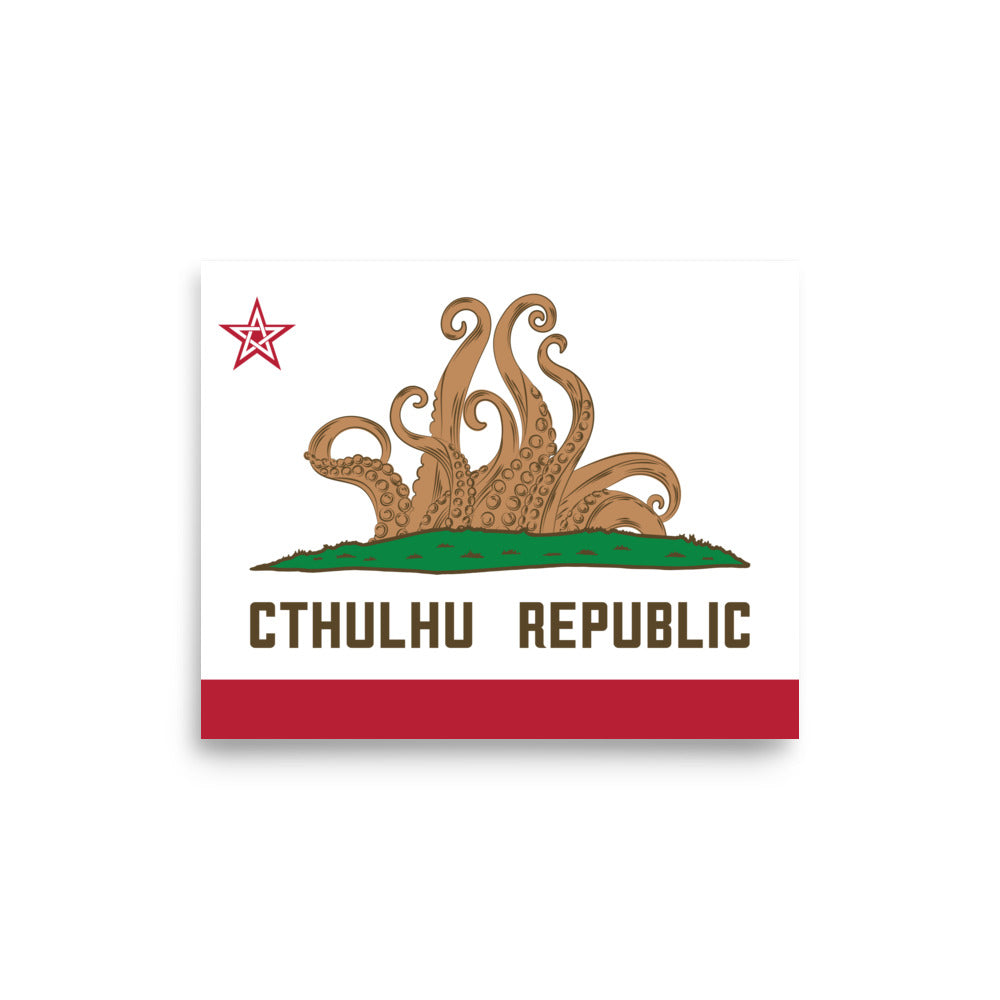 Cthulhu Republic California Flag Lovecraft Poster