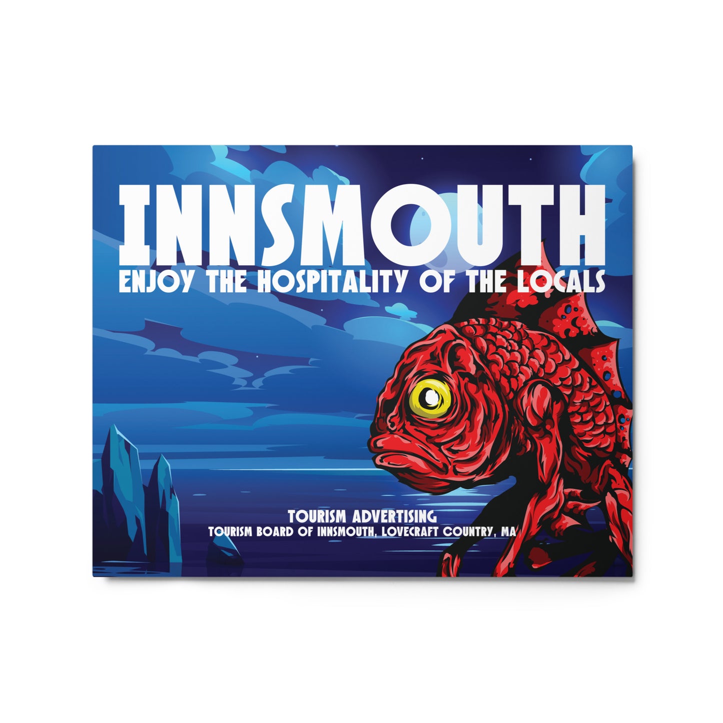 Innsmouth Vintage Travel Poster Lovecraft Metal prints