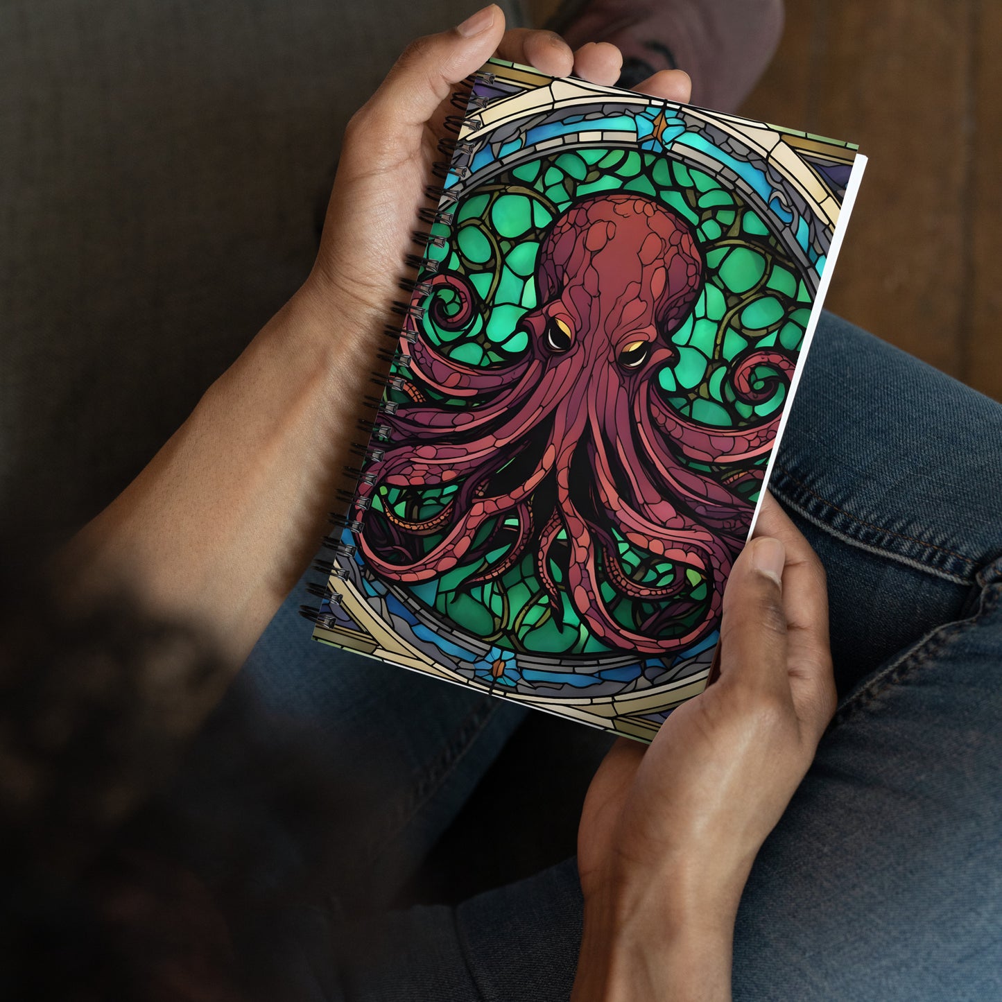 Cuaderno espiral de vidrieras de Cthulhu