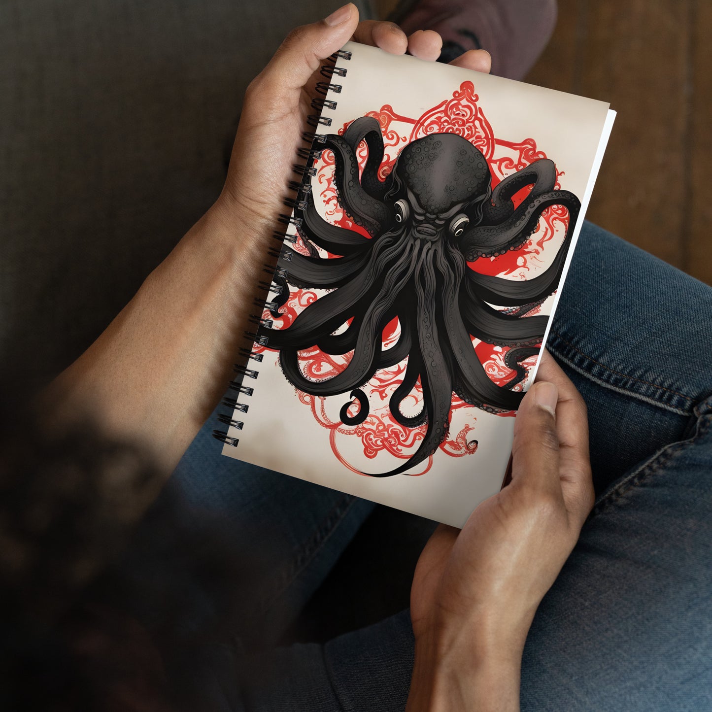 Cthulhu Asian Ink Painting Spiral notebook