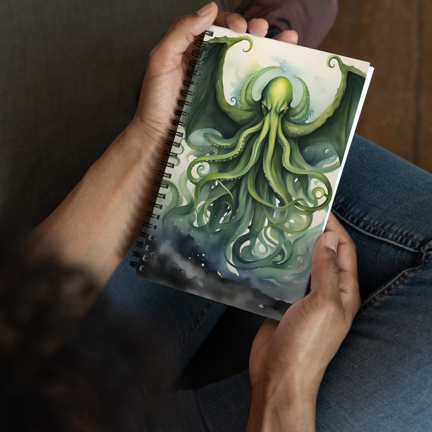 Cthulhu Watercolor Painting Spiral notebook