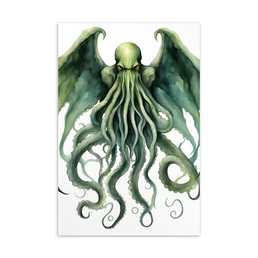 Carte postale standard de peinture à l'aquarelle de Cthulhu