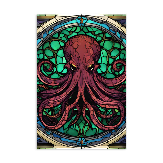 Carte postale standard en vitrail de Cthulhu