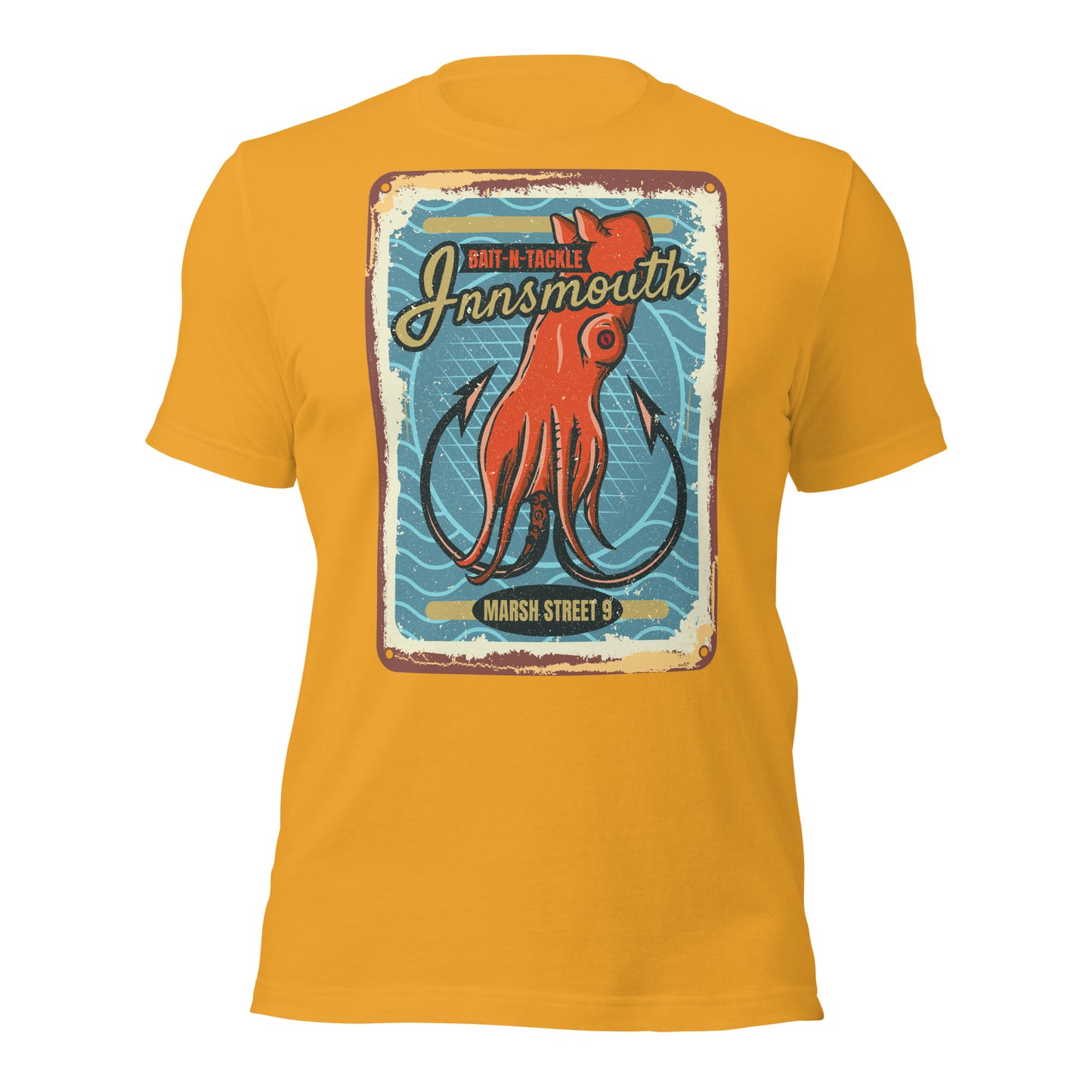 Innsmouth Bait and Tackle Fishing Lovecraft T-shirt unisexe