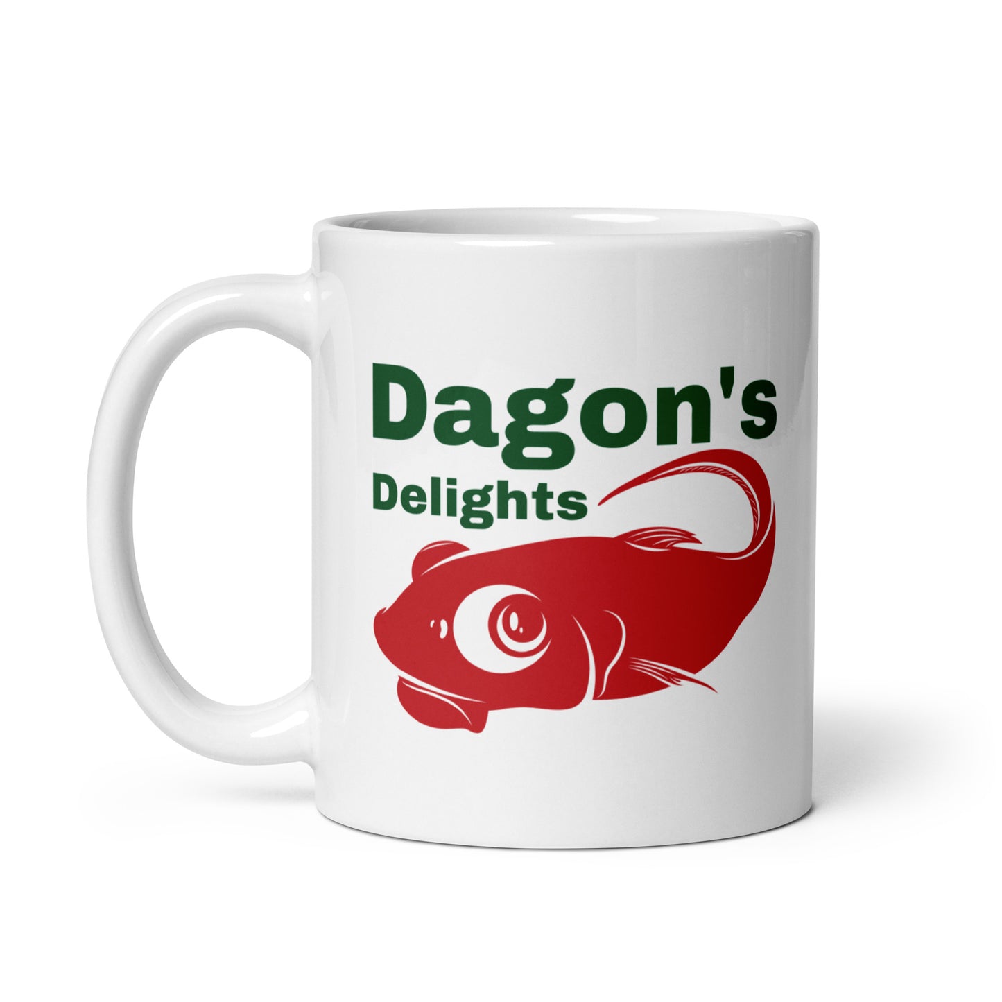 Dagon's Delights Seafood Taza blanca brillante