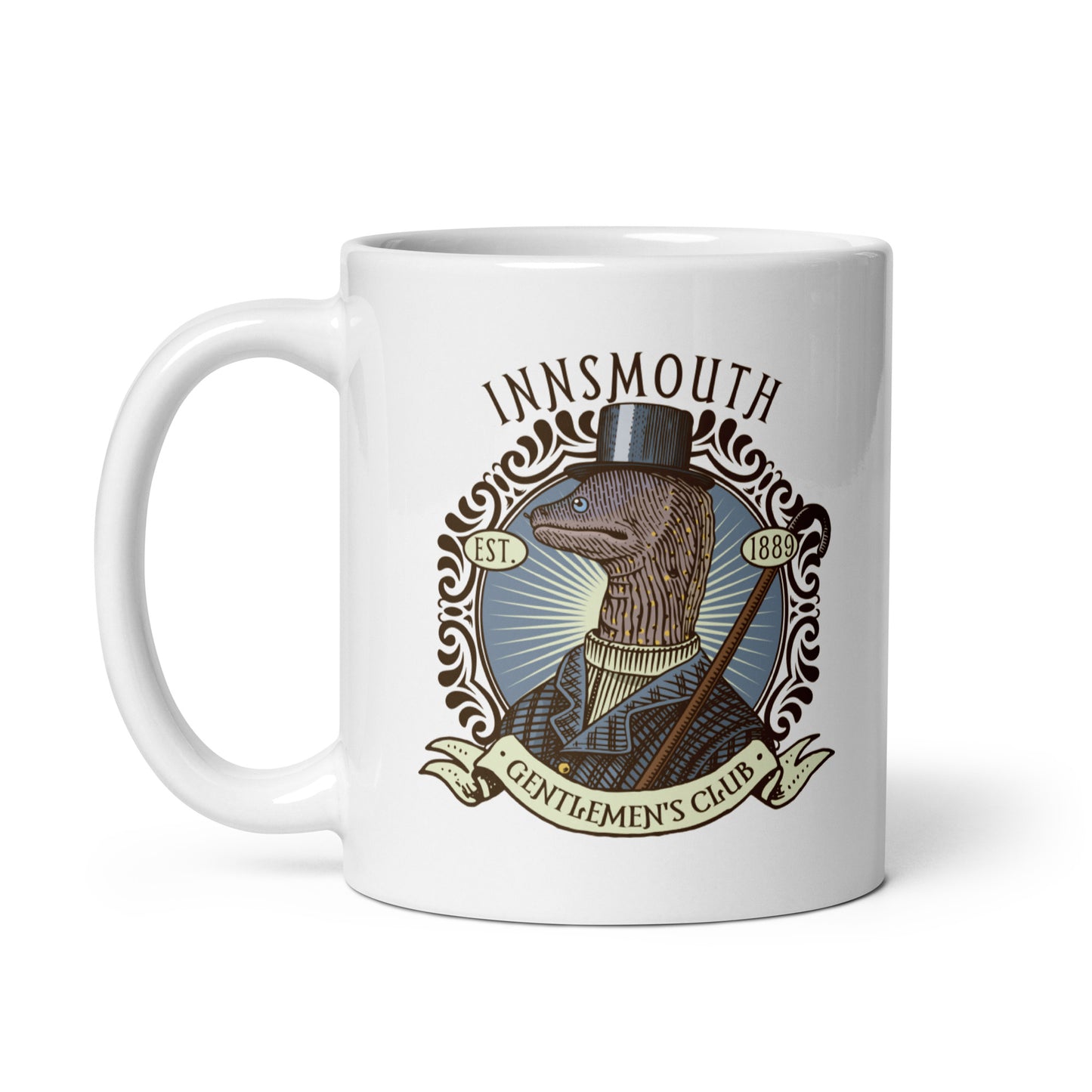 La sombra sobre Innsmouth Lovecraft Moray Gentleman Taza blanca brillante