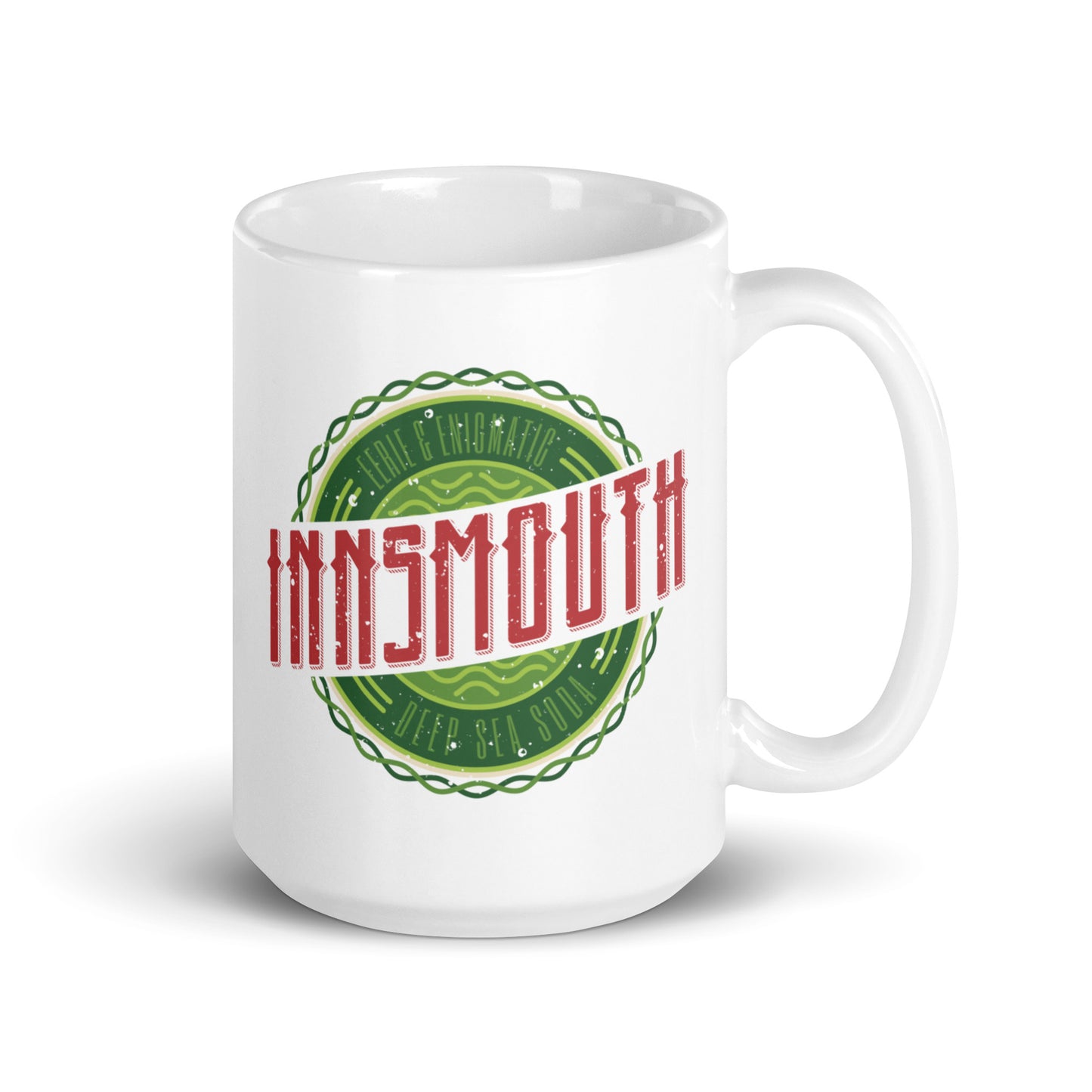 Innsmouth Lovecraft Soda Refresco Taza blanca brillante