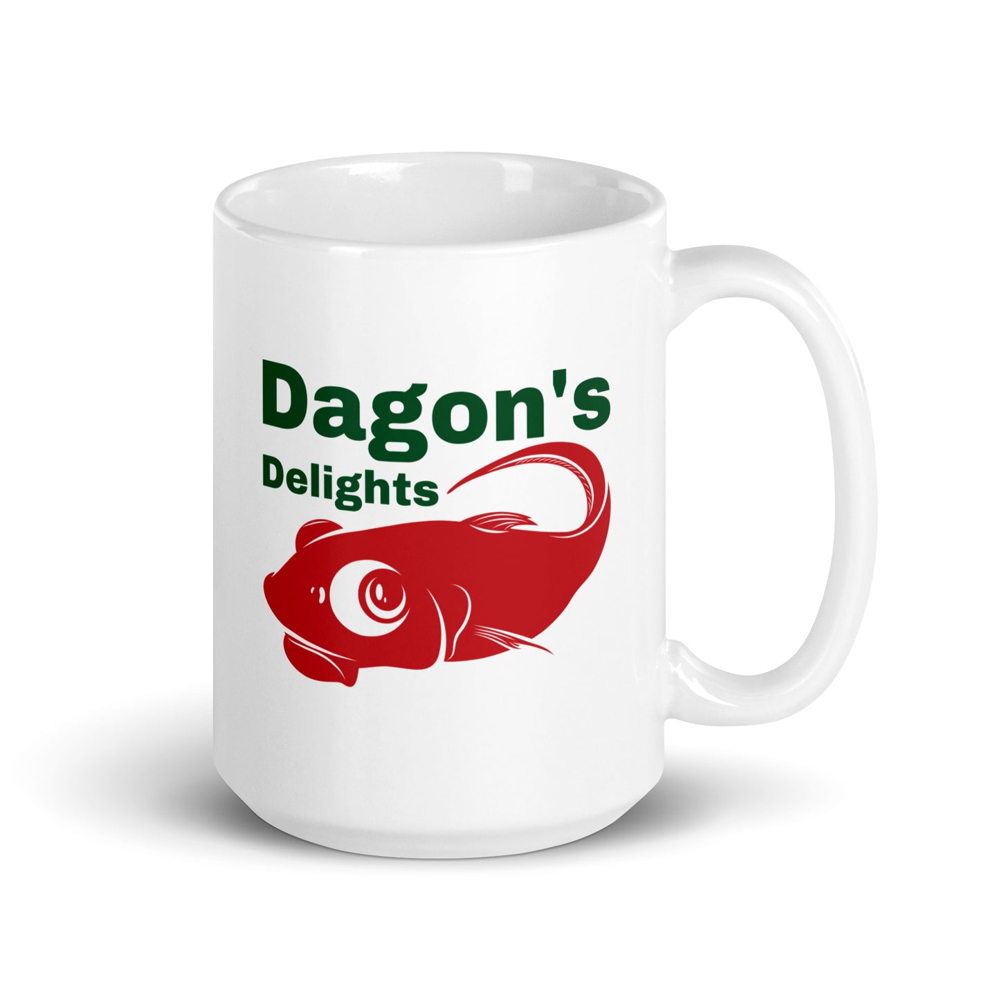 Dagon's Delights Seafood Taza blanca brillante